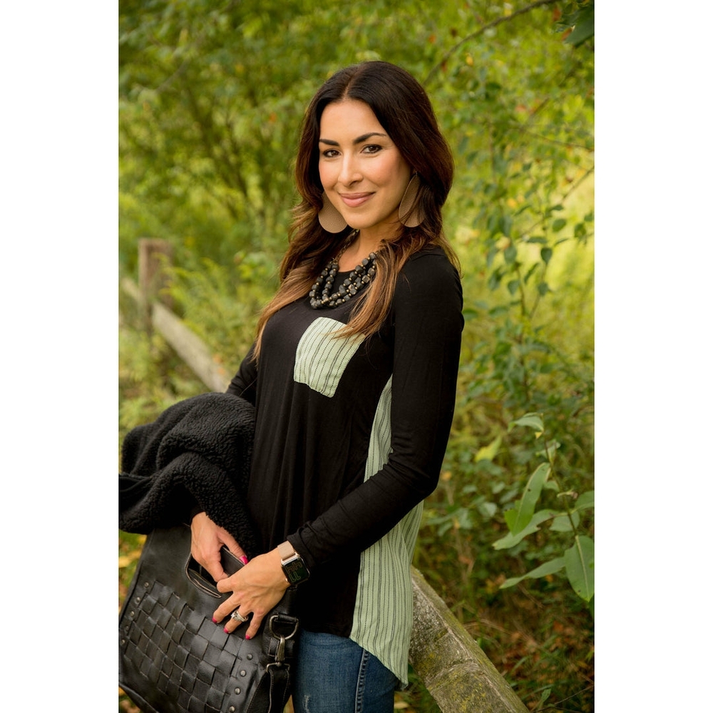 BOGO NWOT Black and Green Women's Top- Small